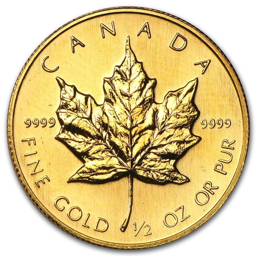 1988 Canada 1/2 oz Gold Maple Leaf BU (1 of 2)