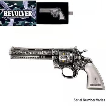 2023 Chad 2 oz Silver Revolver Gun Shaped Antiqued High Relief Coin .999 Fine (w/Box) (1 of 2)