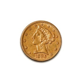 $5 Gold Liberty 1886 XF: The 1886 $5 Gold Liberty coin is a distinguished example of the Liberty Head series, reflecting the artistry, craftsmanship, and historical significance of late 19th-century American coinage. Struck a