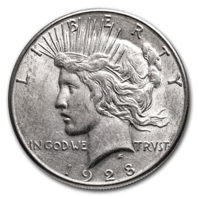 1928 - S- Peace Silver Dollar: The 1928-S Peace Dollar offers desirable San Francisco mint heritage in classic 90% silver format. A popular branch-mint issue with steady numismatic appeal.