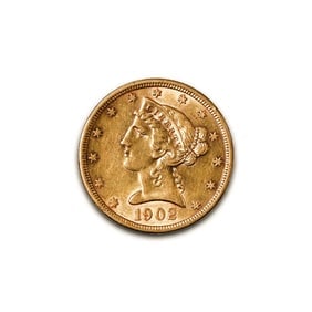 $5 Gold Liberty 1902-S XF: The 1902-S $5 Gold Liberty coin is a significant piece of early 20th-century American coinage, part of the Liberty Head Half Eagle series (1838 - 1908). Minted exclusively at the San Francisco Mint, t