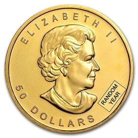 Canada 1 oz Gold Maple Leaf .9999 Fine BU (Random Year (1 of 2)