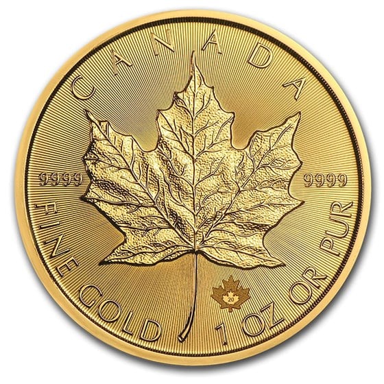 2020 Canada 1 oz Gold Maple Leaf BU: 2020 Canada 1 oz Gold Maple Leaf BU, struck in 1 troy ounce of .9999 fine gold, remains one of the world’s most recognized and trusted bullion coins. Featuring precision radial line security and a m