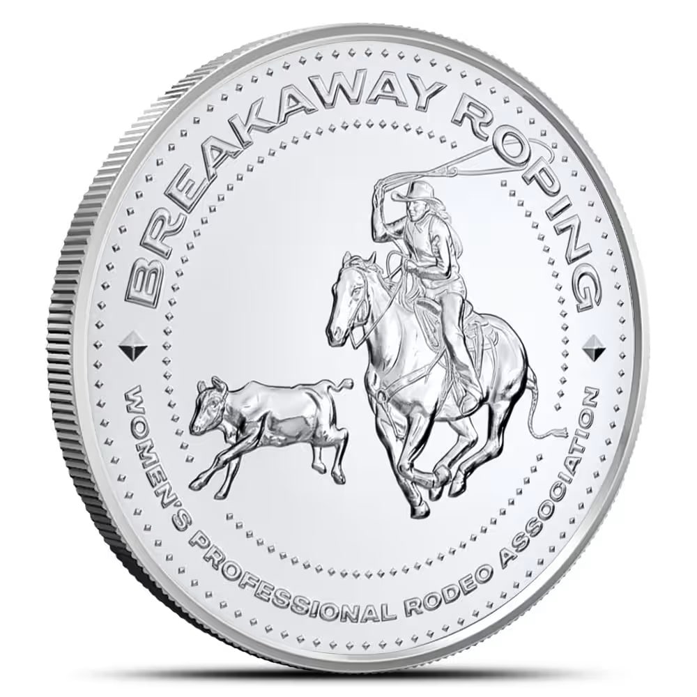 1 oz Reverse Proof Texas Mint WPRA Breakaway Roping Silver Round (Capsule + Box) (1 of 2)