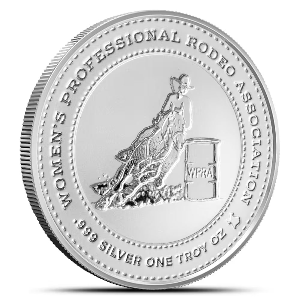 1 oz Reverse Proof Texas Mint WPRA Breakaway Roping Silver Round (Capsule + Box) (1 of 2)