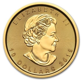 2015 Canada 1/4 oz Gold Maple Leaf BU: 2015 Canada 1/4 oz Gold Maple Leaf BU, struck in 1/4 troy ounce of .9999 fine gold, offers the iconic Canadian Maple Leaf design with world-class purity. Multiples of 20 are shipped in sealed RCM plas