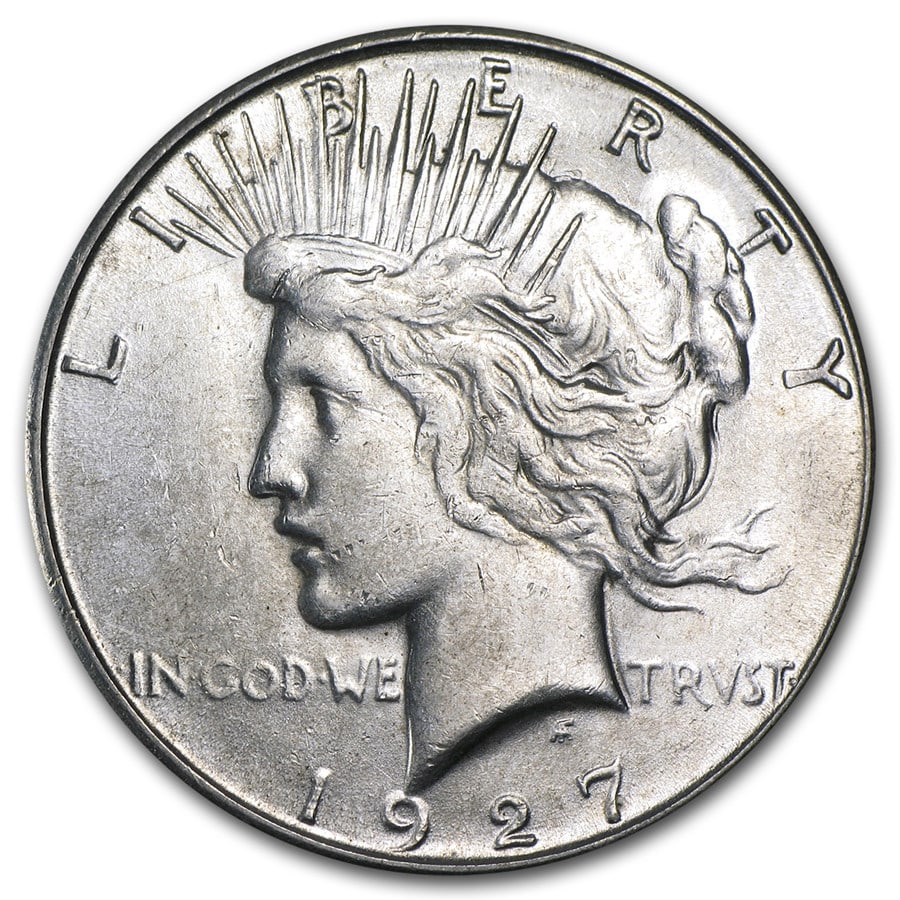 1927 - S- Peace Silver Dollar: The 1927-S Peace Dollar from the San Francisco Mint carries strong collector interest in 90% silver format. A branch-mint issue valued for scarcity in higher grades
