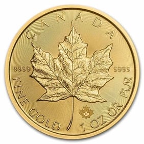 2021 Canada 1 oz Gold Maple Leaf BU: 2021 Canada 1 oz Gold Maple Leaf BU, struck in 1 troy ounce of .9999 fine gold, stands as one of the world’s most trusted and widely traded bullion coins. Enhanced with precision radial line securit