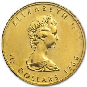 1986 Canada 1/4 oz Gold Maple Leaf BU (1 of 2)