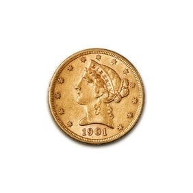 $5 Gold Liberty 1901-S XF (1 of 2)