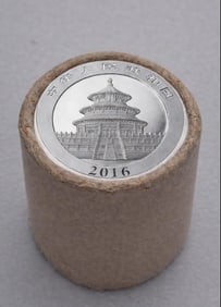 $20 2016 & 2017 End Chinese Silver Panda roll (1 of 2)