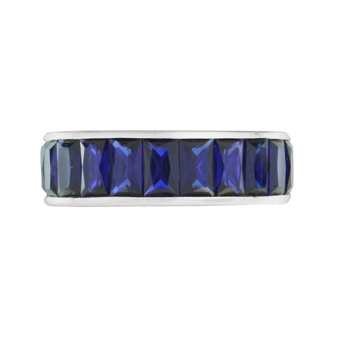 Seamless Baguette Blue Sapphire Eternity Ring in Platinum950 (1 of 9)