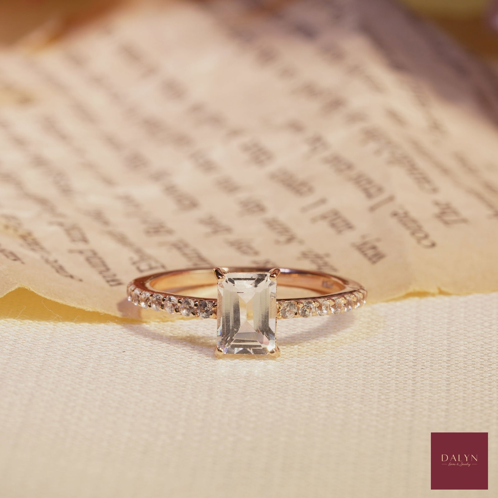 18K Rose Gold Plate Sterling Silver Natural Smoky Quartz White Zircon Engagement Ring: 18K Rose Gold Plate Sterling Silver Natural Smoky Quartz White Zircon Engagement Ring Stone: Natural Smoky Quartz, White Zircon Metal: Gold plated silver 925 Approx. Weight: 1.60 g. Approx. Gemstone W