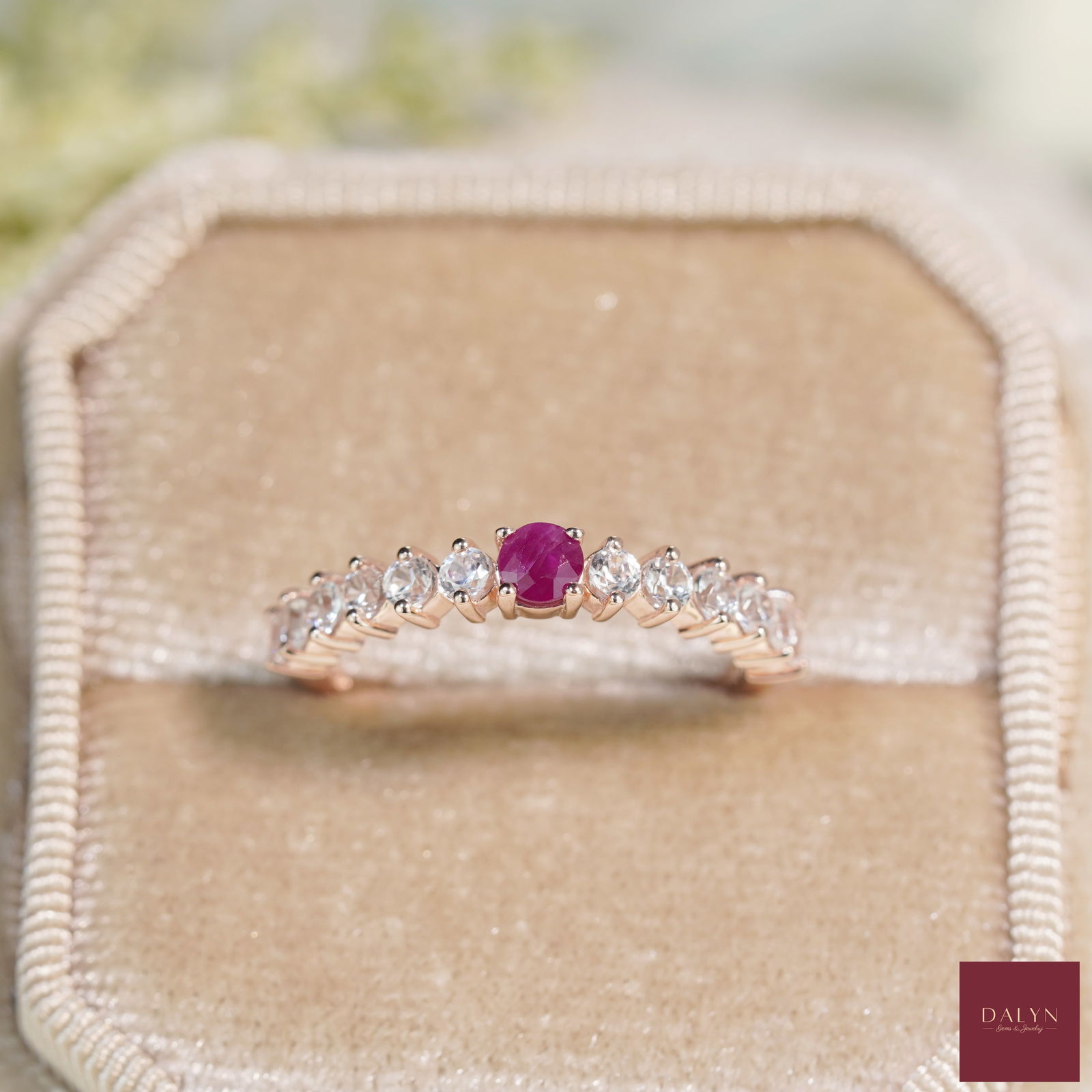 18K Rose Gold Plate Sterling Silver Natural Ruby White Zircon Solitaire Ring: 18K Rose Gold Plate Sterling Silver Natural Ruby White Zircon Solitaire Ring Stone: Natural Ruby, White Zircon Metal: Gold plated silver 925 Approx. Weight: 1.83 g. Approx. Gemstone Weight: 1.21 carat