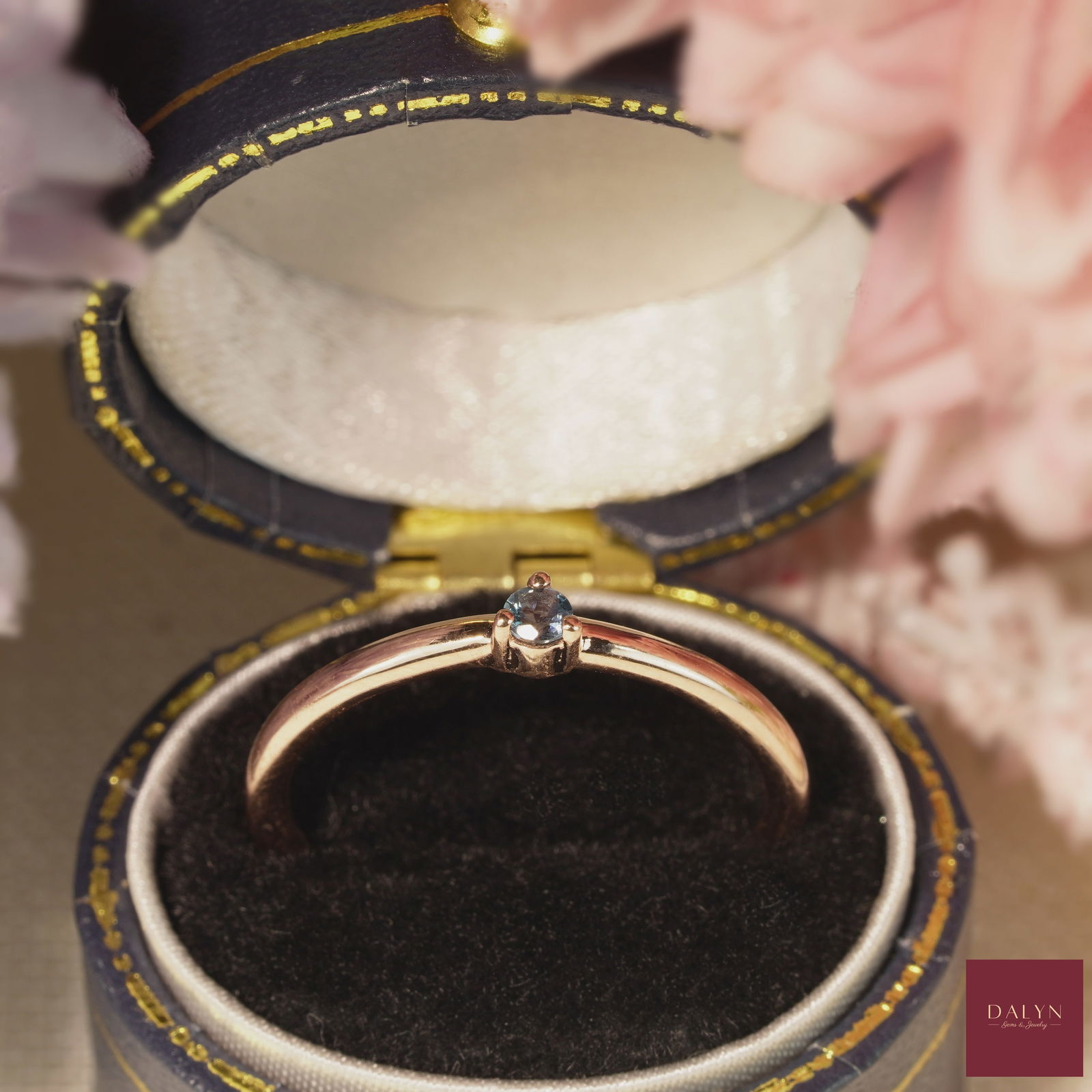 18K Rose Gold Plate Sterling Silver Natural Blue Topaz Ring: No Reserve! 18K Rose Gold Plate Sterling Silver Natural Blue Topaz Ring Stone: Natural Sky Blue Topaz Metal: Gold plated silver 925 Approx. Weight: 1.57 g. Approx. Gemstone Weight: 0.06 carat Size: US