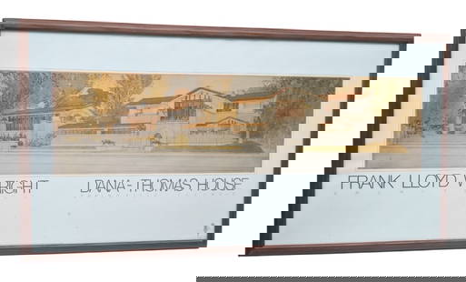 Frank Lloyd Wright/Dana-Thomas House Arts and Crafts: Frank Lloyd Wright/ Dana-Thomas House Poster Framed and Matted Depicting a front view of the Dana-Thomas House.The poster has not been inspected outside of the frame and mat. Nice color presentation.