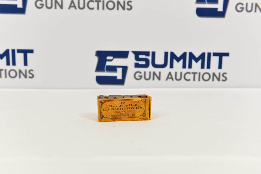 Frankford Arsenal Vintage Ammo .45 Caliber: 11 rounds of Frankford Arsenal revolver ball cartridges. Please see photos.