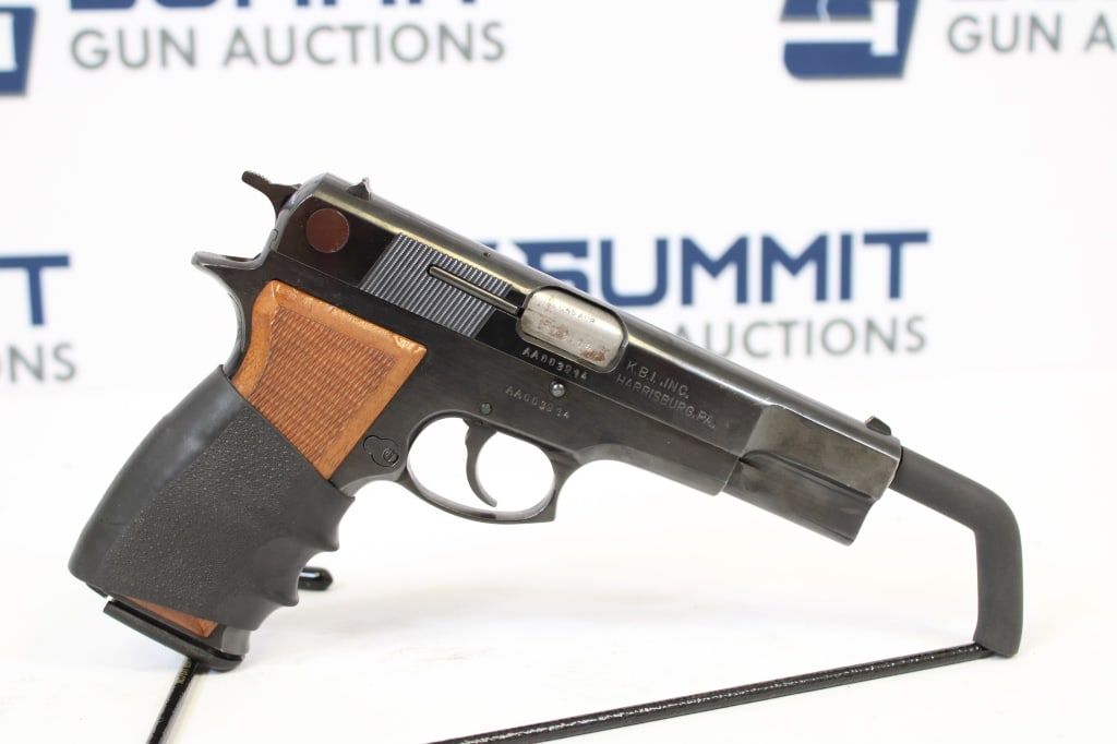 FEG GKK-45 .45 ACP: This made in Hungary FEG .45 pistol comes with fixed iron front and rear sights, original wood grips. Imported by KBI Inc.. This is in good condition with some rust. Please see photos