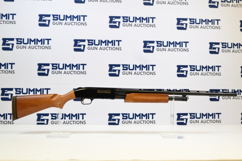Mossberg 500 20ga: The Mossberg 500 is a standard pump action 20ga shotgun featuring dual extractors, steel-to-steel lockup, twin action bars and an anti jam elevator. This one has a vented barrel and top rail for scope