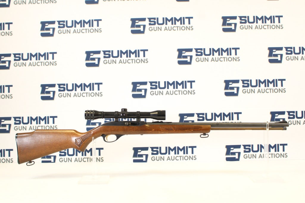 Marlin Westpoint 601 .22 LR: This fun .22 plinker is in good shape. It has a tube-fed magazine and comes with a Glenfield 4x32 scope. Wood stock is in good condition. Please see photos. - Bore: Shiny , Action: Semi - 20