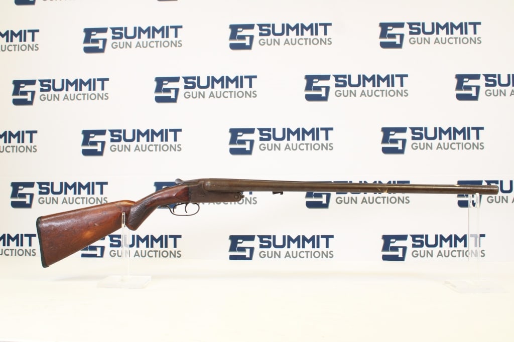 J. Stevens Arms Model 335 12ga: This side by side break action shotgun comes with duel 26" barrels - both in fair condition with rust and stains, original wood furniture and bead front sights. Please see photos. - Bore: Shootable ,