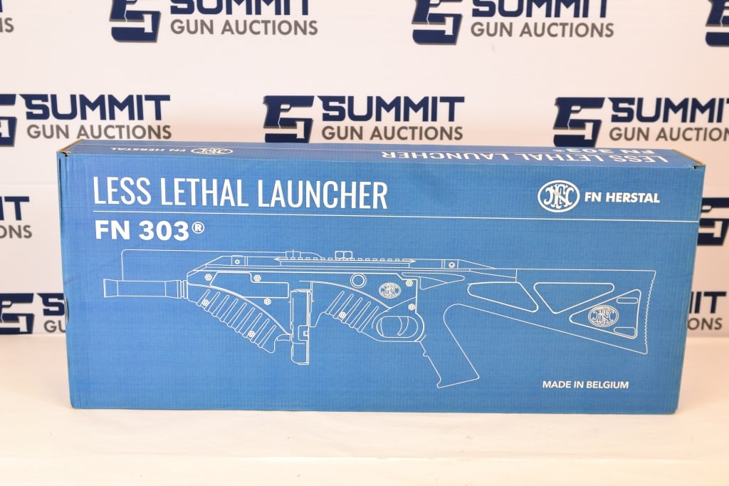 FN Herstal FN 303 Less Lethal Launcher: The FN 303 Less Lethal Launcher is constructed from durable lightweight polymer with comfortable ergonomics and an easy to operate safety. The FN 303 Launcher is equipped with both flip-up iron sights