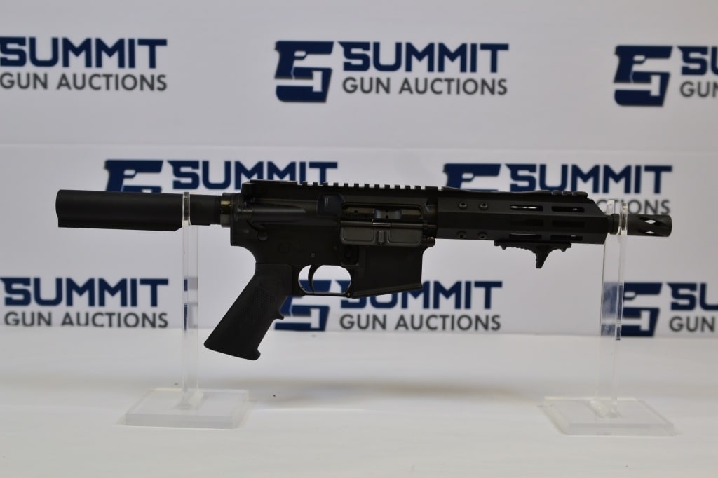 Palmetto State Armory PA-15 .223: Up for auction is a Palmetto State PA-15 tactical pistol chambered in .223. This pistol features a 7.5 inch barrel, a handstop foregrip, and top picatinny rail. This firearm shows normal wear and tear