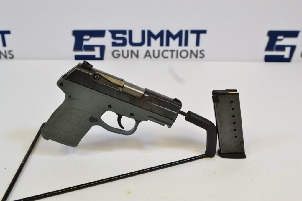 Kel-Tec PF-9 9mm: Up for auction is a two-toned Kel-Tec 9mm pistol. This compact carry gun comes with fixed front and rear sights, gray polymer frame, and (1) magazine. Please see photos. ; Barrel Length: 3 ; Bore: Shi
