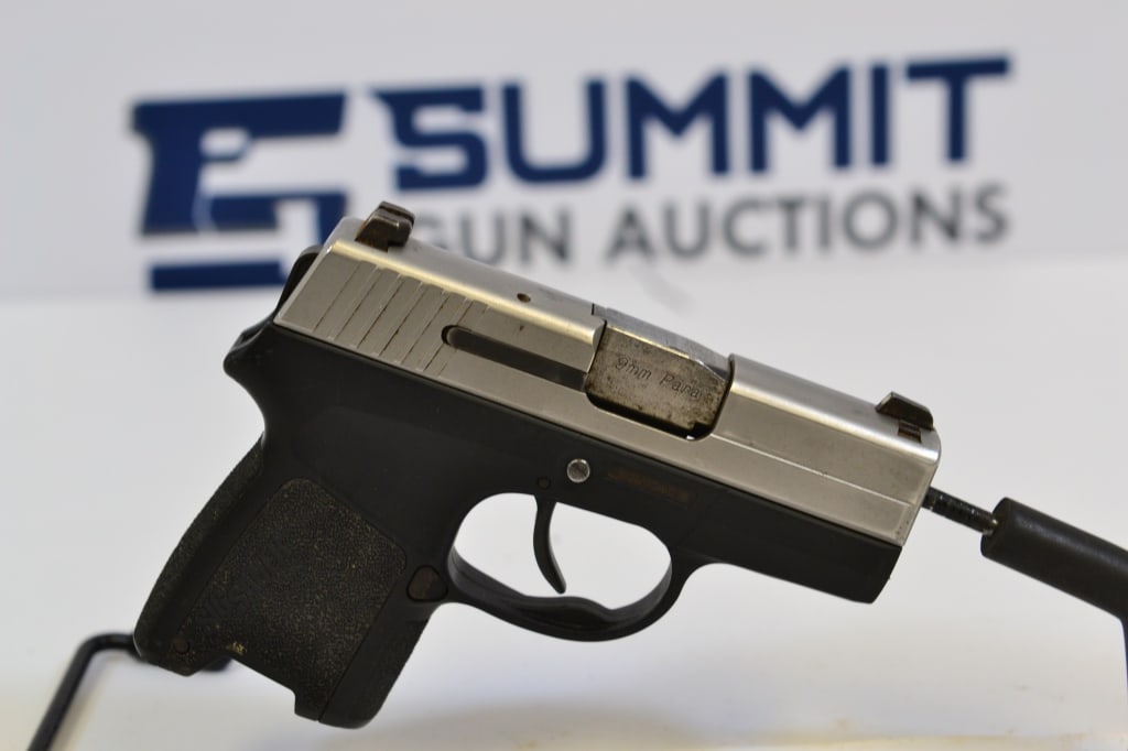 Sig Sauer P290 9mm: Up for auction is a two-toned pocket Sig. Comes chambered in 9mm, fixed front and fixed rear sights, recessed hammer, and no magazine. Overall in fair condition with signs of wear and tear. Please see