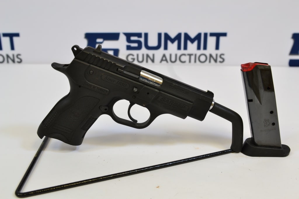Sarsilmaz SARB6P 9mm: Up for auction is a Turkish 9mm pistol, imported by EAA. Comes with fixed front and fixed rear sights, selector safety, and (1) magazine. Please see photos. ; Barrel Length: 3.75 ; Bore: Shiny ; Actio