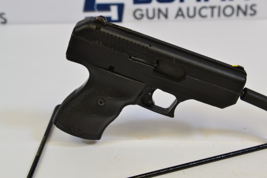 Hi-Point Firearms C9 9mm: Up for auction is a 9mm pistol. Comes with 3.5 inch barrel, fixed front and adjustable rear sights, selector safety, plastic grip and no magazine. Please see photos. ; Barrel Length: 3.5 ; Bore: Shiny