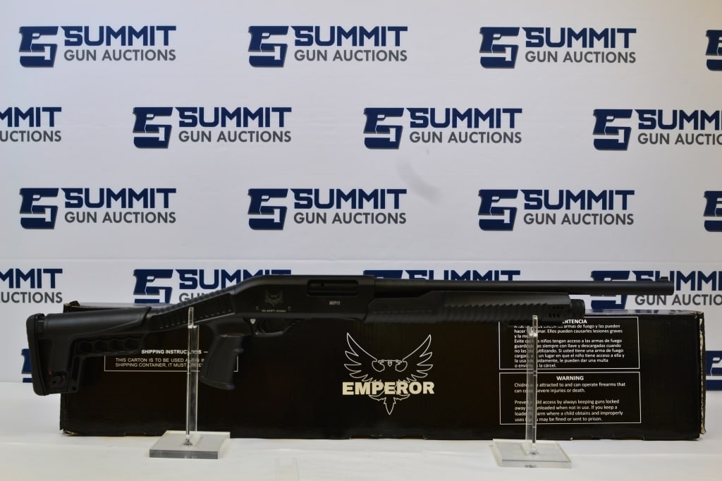 Emperor Arms MXP12 12ga: Up for auction is a Turkish made Emperor Arms MXP12 pump action shotgun chambered in 2 3/4-3" 12 gauge. This shotgun features a 18.5 inch barrel, black synthetic furniture, adjustable rear cheek rest,