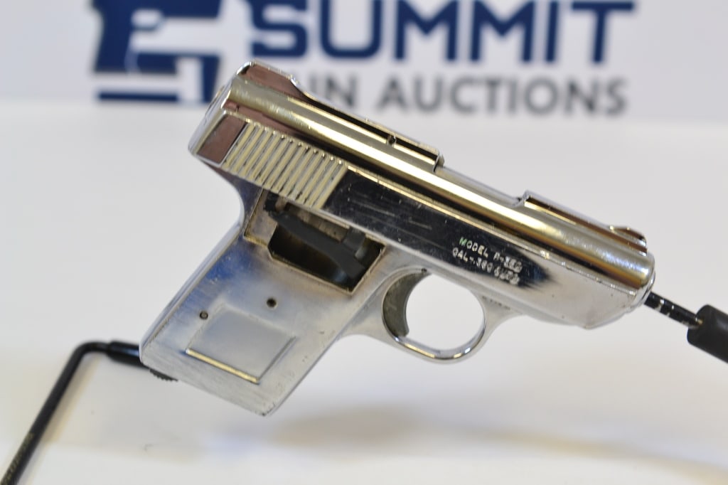 Davis Industries P-380 .380 auto: Up for auction is a Davis Industries P-380 semi-auto pistol chambered in .380 auto. This pistol features a 2.75 inch barrel, stainless finish, and grooved rear and raised front sights. This firearm is