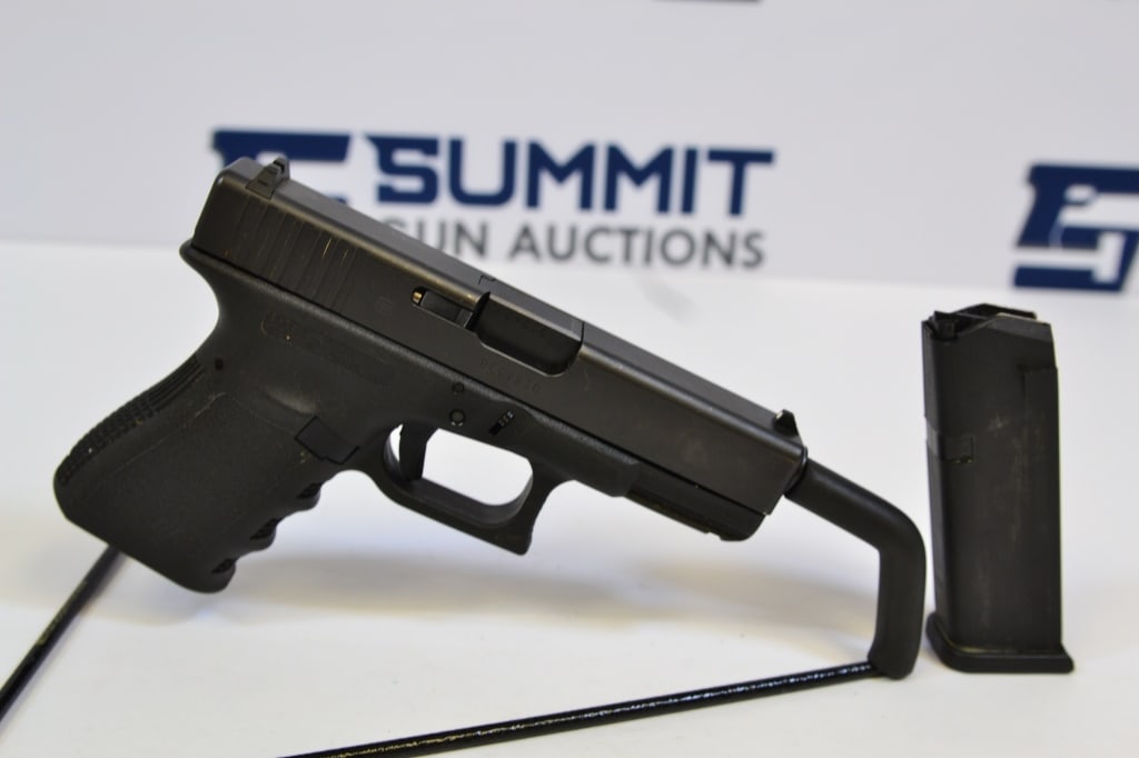 Glock 19 Gen 3 9mm: This Glock 19 comes with original sights, one magazine, and shows normal signs of wear and tear. Please see photos. - Barrel Length: 4 ; SN#:BEGV830 - Bore: Shiny ; Action: Semi