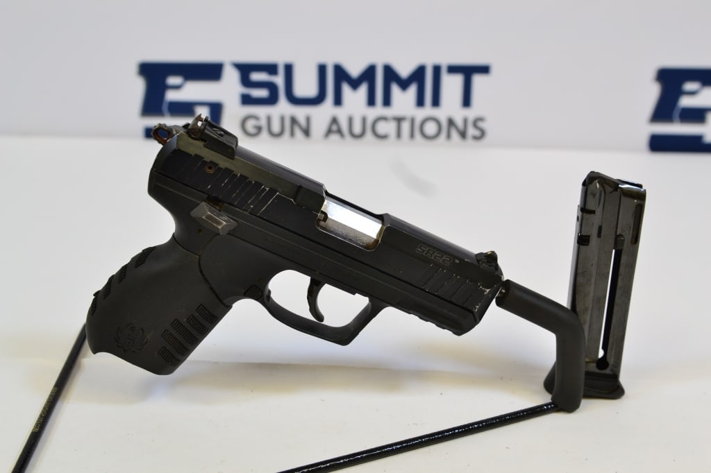 Ruger SR22 .22 LR: This SR22 comes with fixed front sight, adjustable rear sight, one magazine, may need work to operate. Please see photos. - Barrel Length: 3.5 ; SN#:360-81718 - Bore: Shiny ; Action: Semi