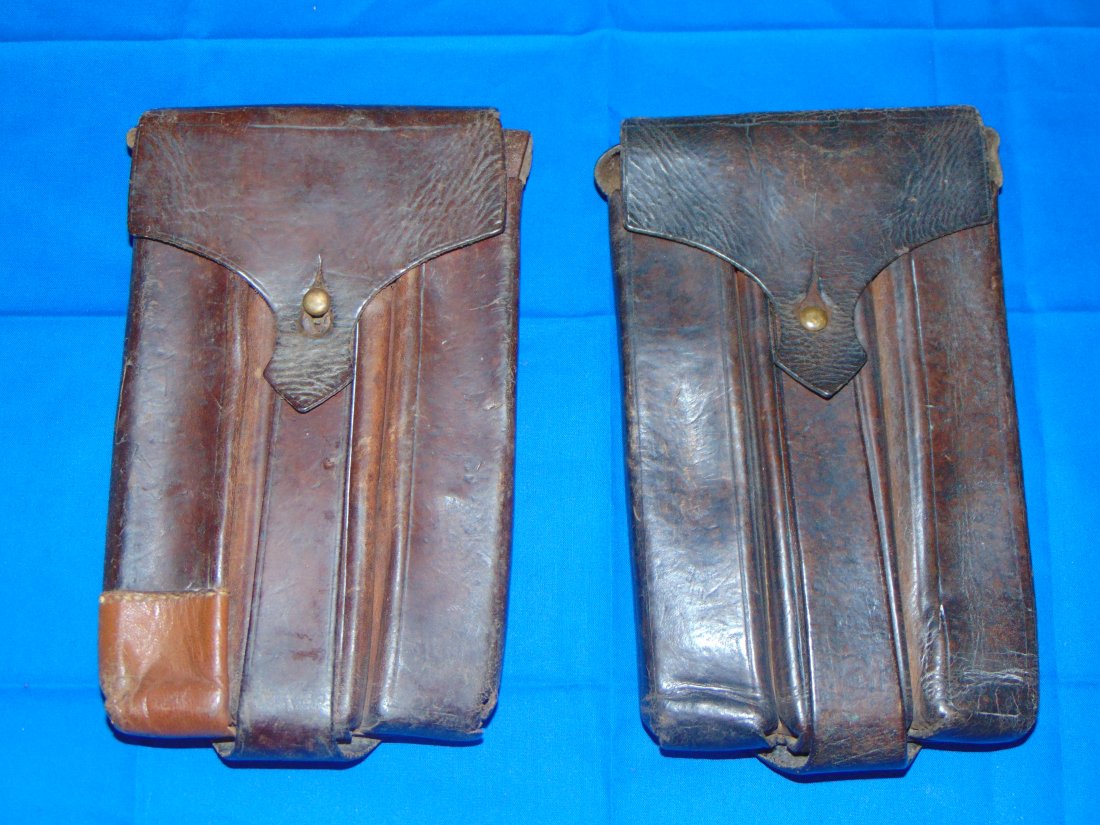 WWII German Steyr MP34 Leather Magazine Pouch Pair (1 of 5)