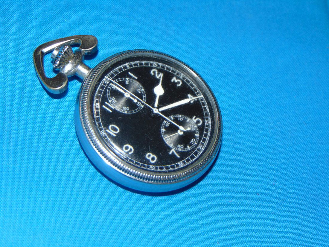 Breitling Military Navigation Chronograph MIL-W-5605A Pocket Watch 17J Wakmann (1 of 13)