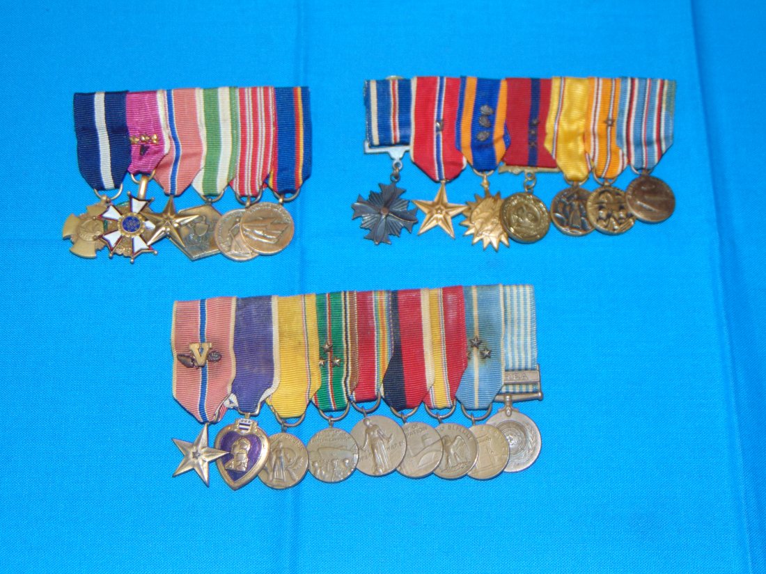 WWII - Korean War Era Miniature Medal Bar Lot (1 of 8)