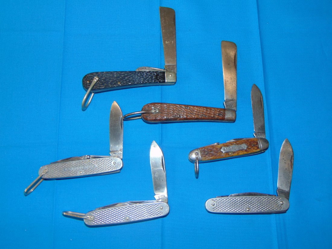 Lot of WWII Folding Pocket Knives, USN, USMC, USCG, MD (1 of 12)