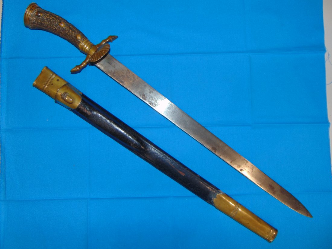 Imperial - WWI German Hirschfanger Hunting Sword Dagger, J.A. HENCKLES (1 of 12)