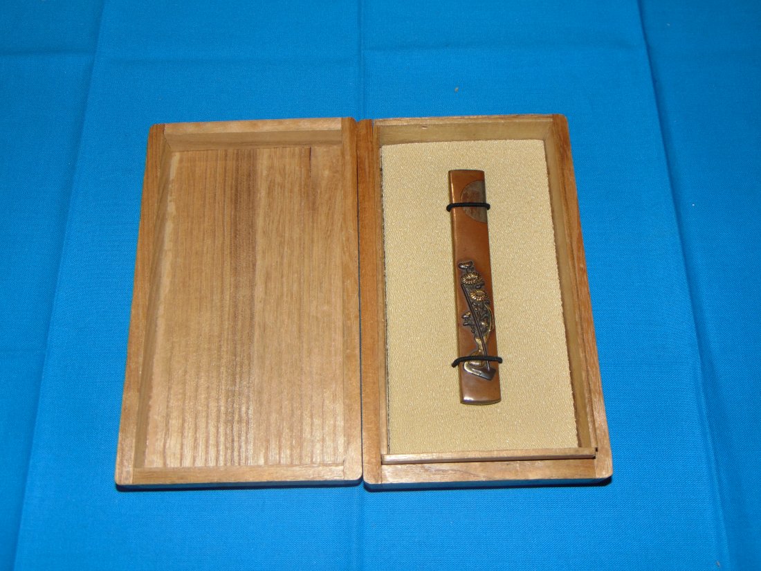 Antique Japanese Samurai Sword Fitting, KOZUKA Signed (1 of 8)