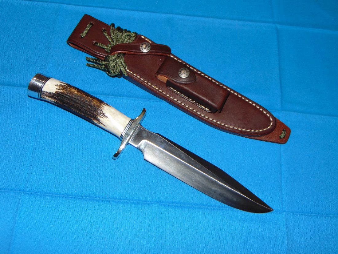 MINT Randall Made Knife, Model 1-7" Stag w/ Sheath & Stone (1 of 12)