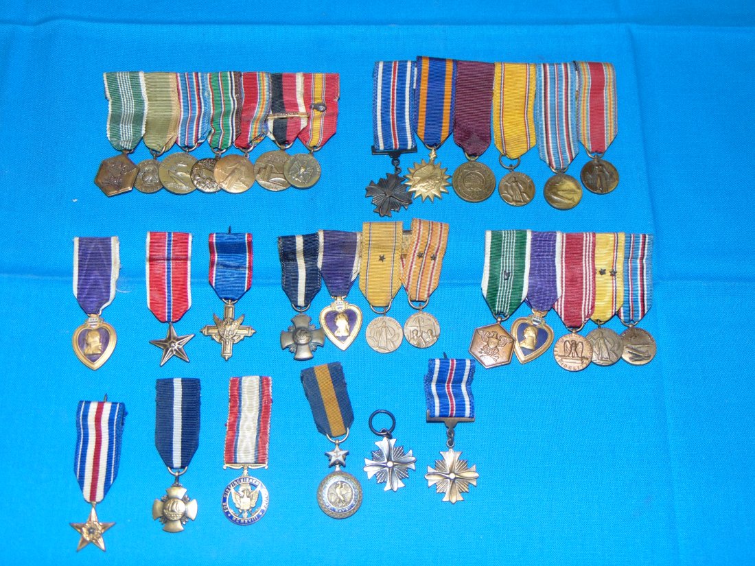 WWII Miniature Medal Ribbon Bar Lot (1 of 13)