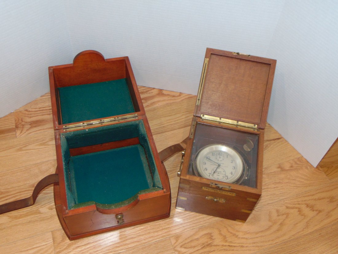 WWII Hamilton Marine Gimbaled Chronometer Ships Clock Watch, 1941 N6680 (1 of 17)