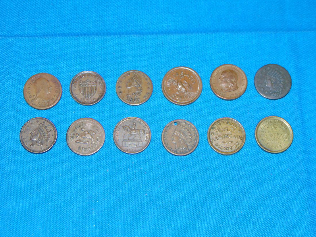 Civil War Hard Times Token Lot of 12 (1 of 6)