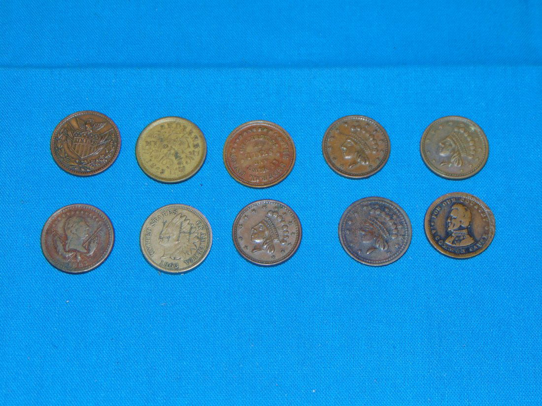 Civil War Hard Times Token Lot of 10 (1 of 6)