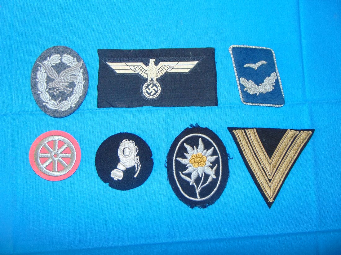 WWII German Insignia Patch Lot, Heer, HJ, SS, Luftwaffe (1 of 2)