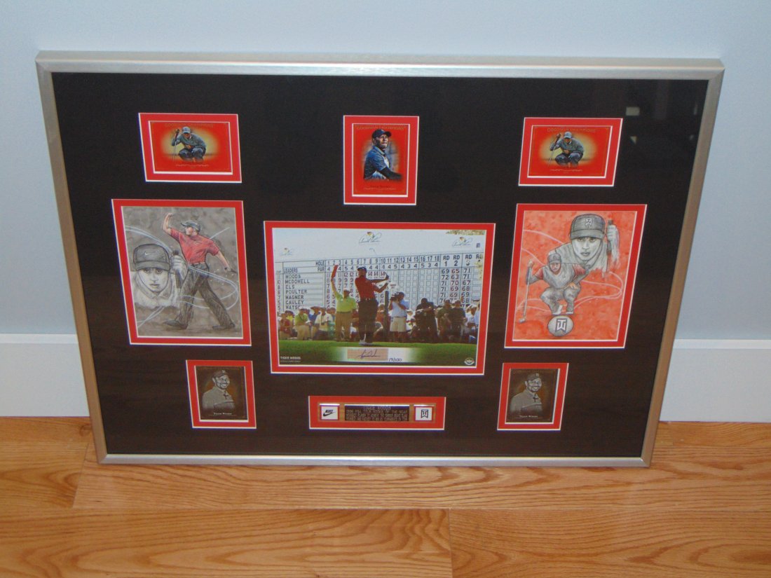 Framed TIGER WOODS Tribute w/ Signed Upper Deck Photograph 17/100 (1 of 10)