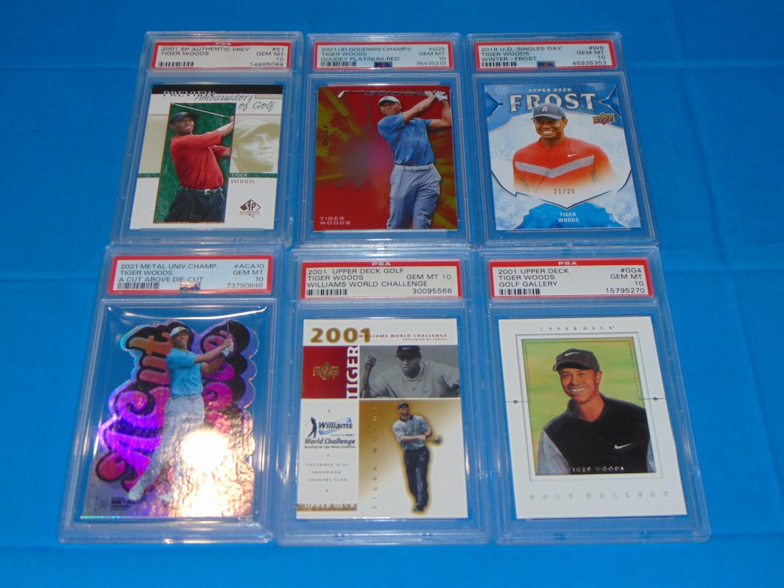 TIGER WOODS Lot of 6 Graded Cards, ALL PSA10 (1 of 10)