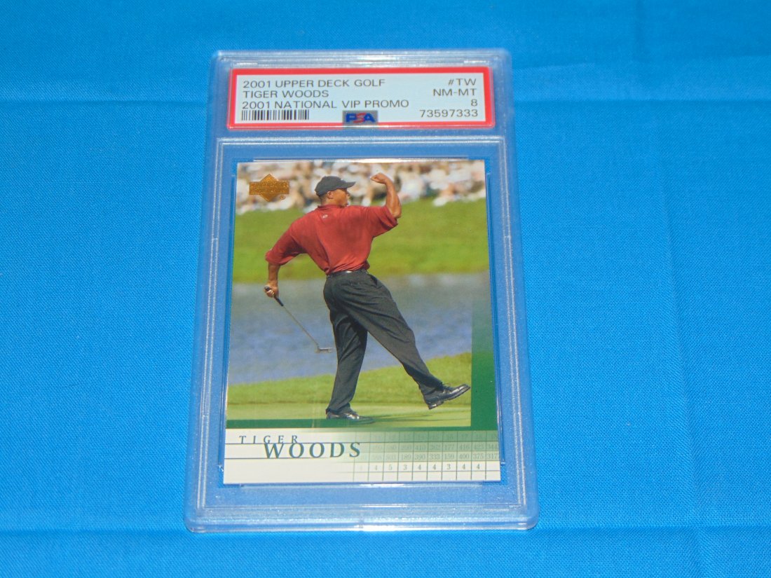 TIGER WOODS 2001 Upper Deck National VIP Promo #TW, PSA8 (1 of 3)